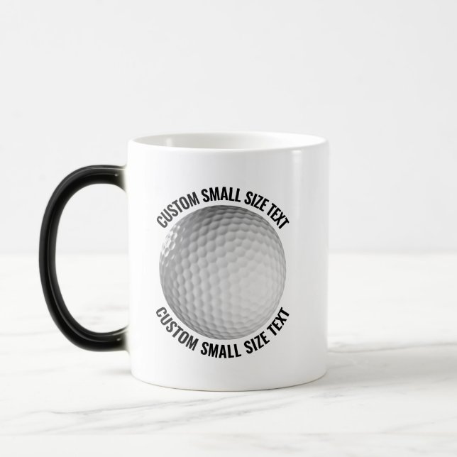 Mug Magic Petit texte et balle de golf 325ml Personnalisable (Gauche)