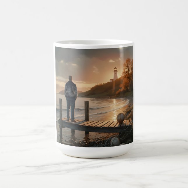 Mug Magic Phare de Dock de Rivage d'Automne Sérénité d'Autom (Centre)
