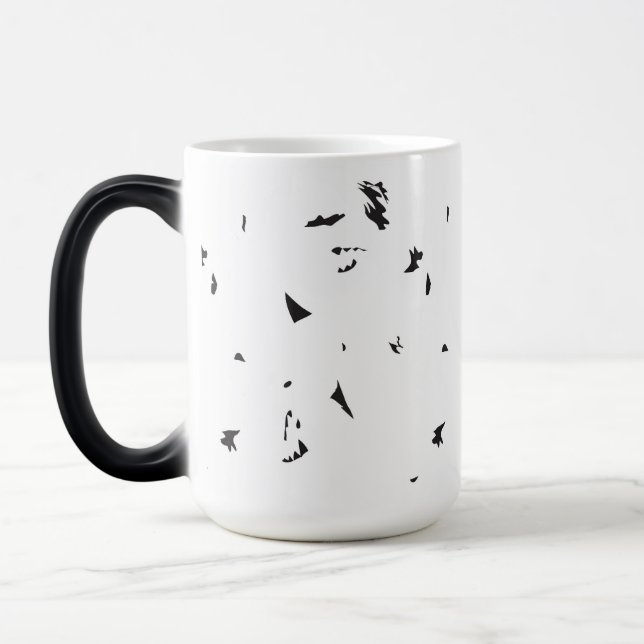 Mug Magic photo en noir et blanc d'un troupeau d'oiseaux (Gauche)
