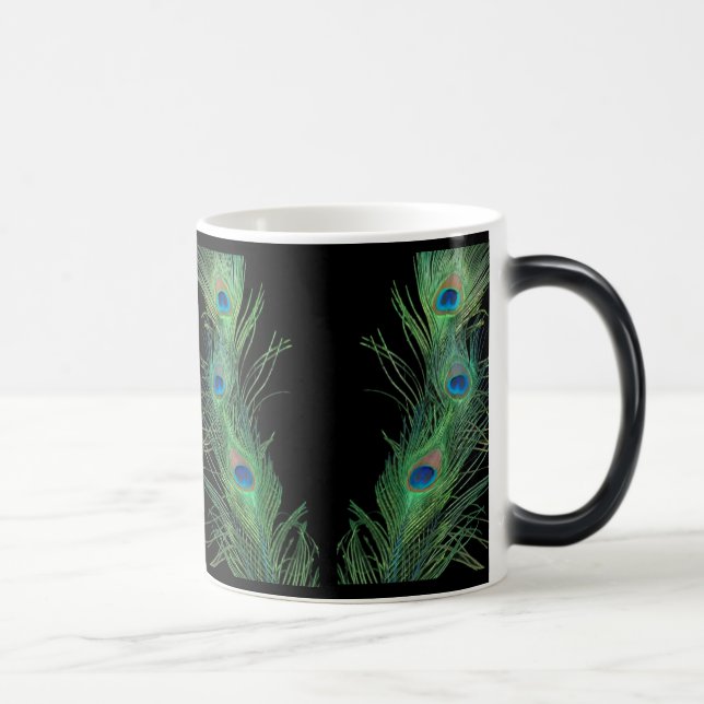 Mug Magic Plumes vertes avec le noir (Droite)