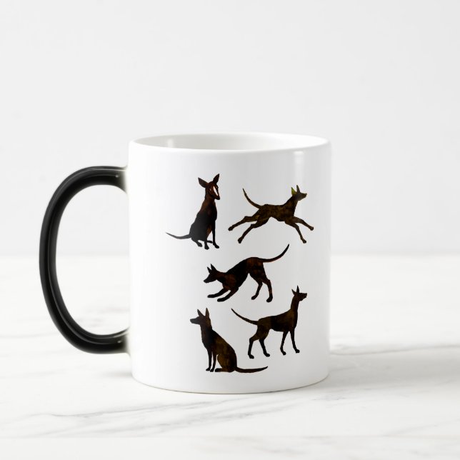 Mug Magic Podenco et Galgo en noir et blanc (Gauche)