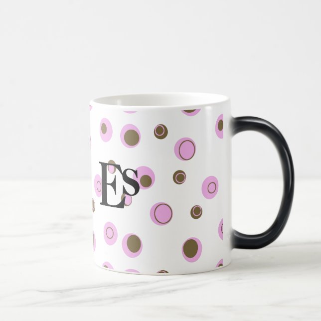 Mug Magic Pois Brown roses Monogrammes (Droite)