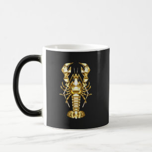 Mug Magic Poisson à langouste polygonale dorée sur noir