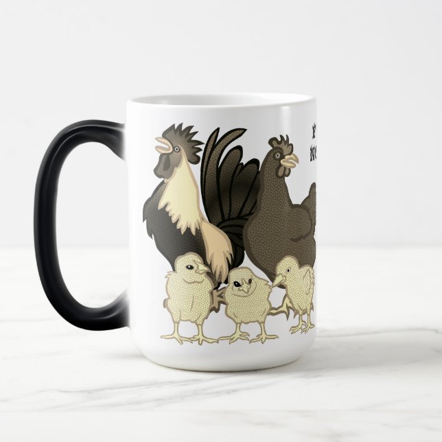 Mug Magic Poulets colorés Moderne Illustration conviviale (Gauche)