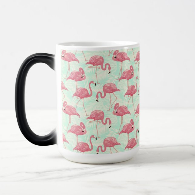 Mug Magic Preppy Chic Elegant Pink Flamingo Motif (Gauche)