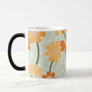 Mug Magic Pretty retro muted 1970 s flowers
