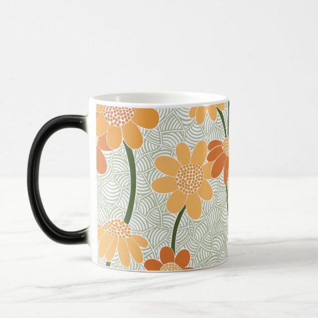 Mug Magic Pretty retro muted 1970 s flowers (Gauche)