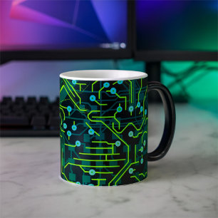 Mug Magic Processus de routage Vert Noir Abstrait Cool moder