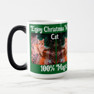 Mug Magic Profitez de Noël avec chat  Texte de photo personn