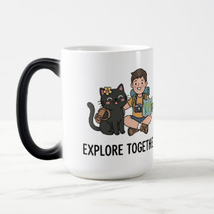 Mug Magic Propriétaire de chat noir Aventure de voyage dans