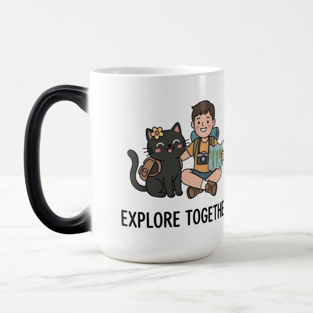 Mug Magic Propriétaire de chat noir Aventure de voyage dans  (Gauche)