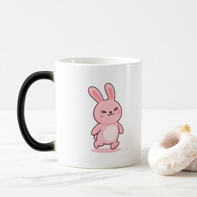Mug Magic Proud Bunny Minimal Kawaii Style (Avec donut)