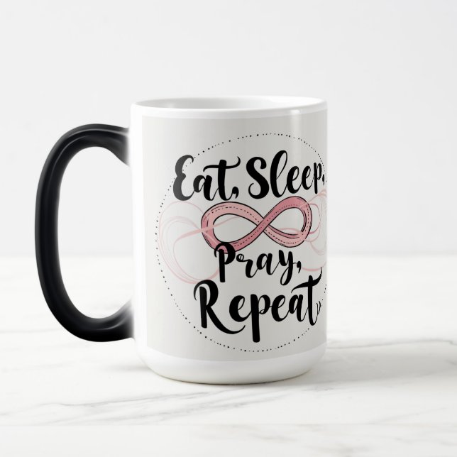 Mug Magic Proverbe Manger, Dormir, prier (Gauche)