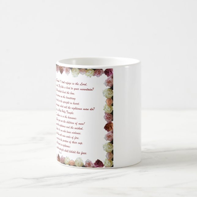 Mug Magic Psaume 11, Écriture, Verse de la Bible, (Centre)