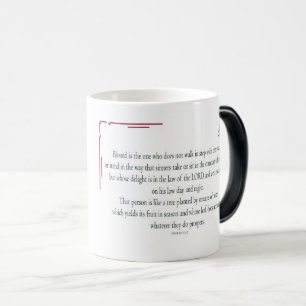 Mug Magic Psaume 1 Art - Bienheureux Juif avec Design Floral