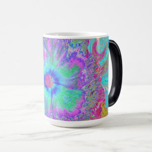 Mug Magic Psychédélique rétro arc-en-ciel bleu Hibiscus