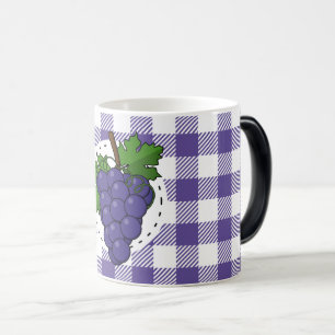 Mug Magic Raisins sur Plaid violet blanc