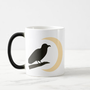 Mug Magic Raven on branch watching the moon