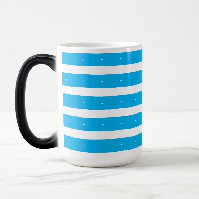 Mug Magic Rayures bleu ciel et blanc (Gauche)