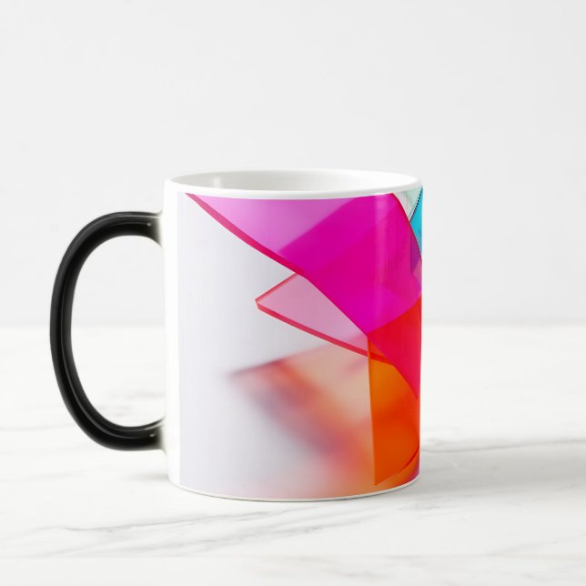 Mug Magic Rectangles translucides abstraits néon vibrant 3D (Gauche)