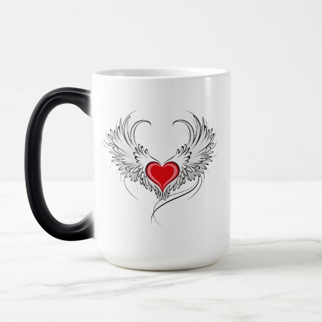 Mug Magic Red Angel Coeur avec ailes (Gauche)