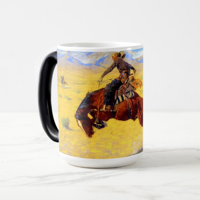 Mug Magic Remington Old West Horse et Cowboy (Devant gauche)