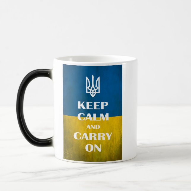 Mug Magic Restez calme et continuez votre trident emblème uk (Gauche)