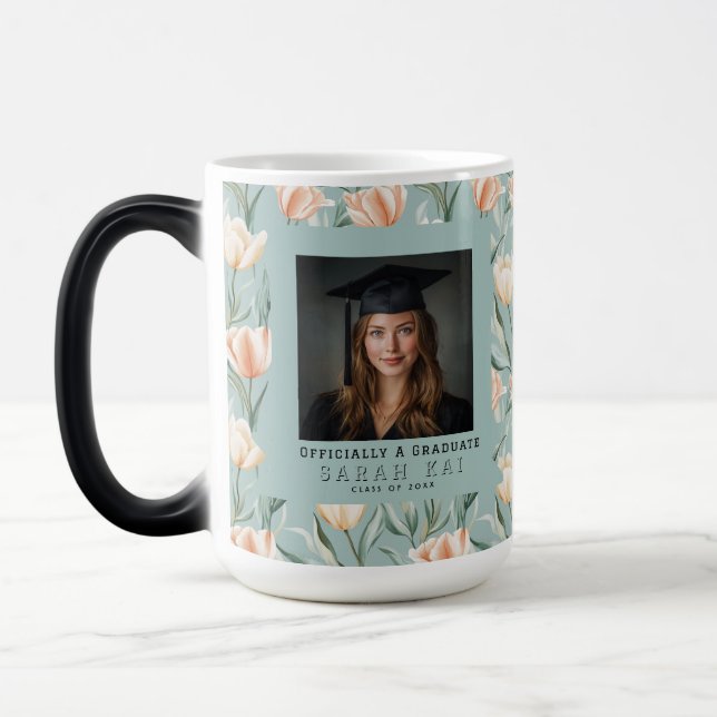 Mug Magic Réunion de classe avec impression de tulipe unique (Gauche)