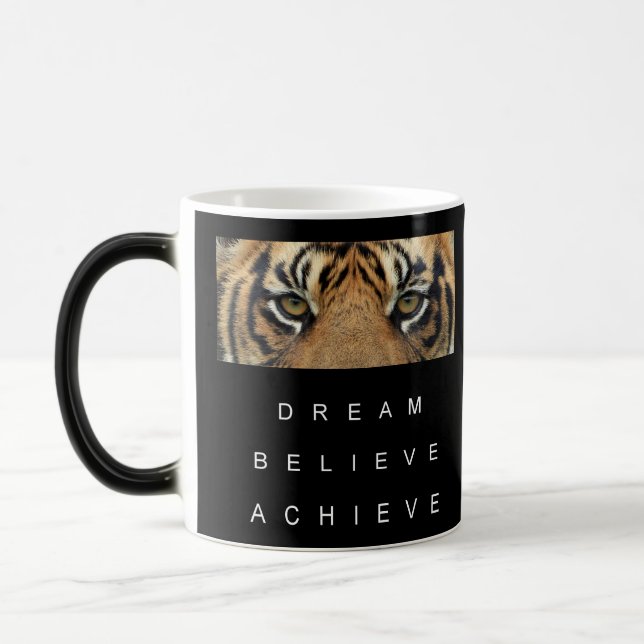 Mug Magic Rêve Motivationnel Croire Atteindre Noir Et Blanc (Gauche)