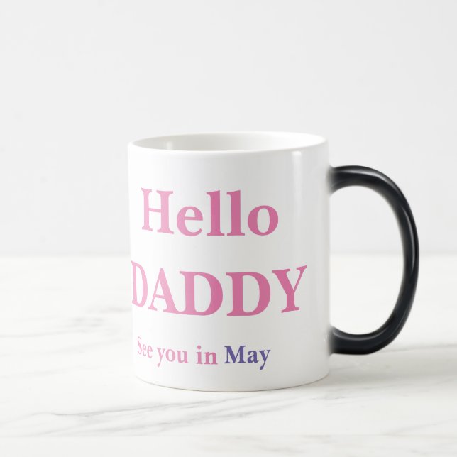 Mug Magic Révélation de genre Bonjour Papa Grossesse PLEINE  (Droite)