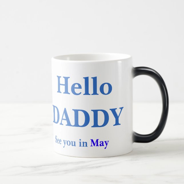 Mug Magic Révélation de genre Bonjour papa Grossesse PLEINE  (Droite)