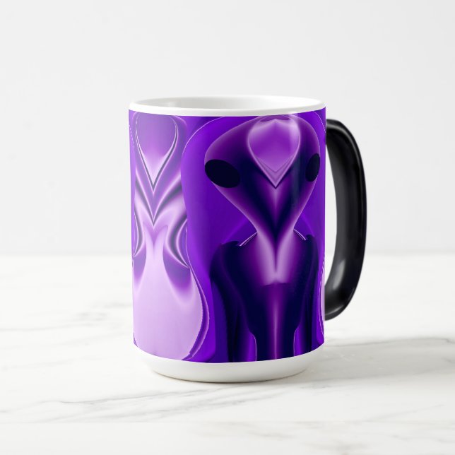 Mug Magic Rêves arc-en-ciel violet 3D, Alien (Devant droit)