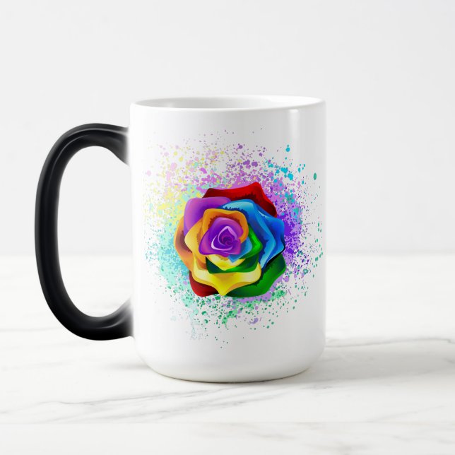 Mug Magic Rose arc-en-ciel coloré (Gauche)
