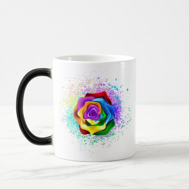 Mug Magic Rose arc-en-ciel coloré (Gauche)