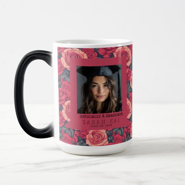 Mug Magic Rose Colorée Imprimée Diplômé (Gauche)
