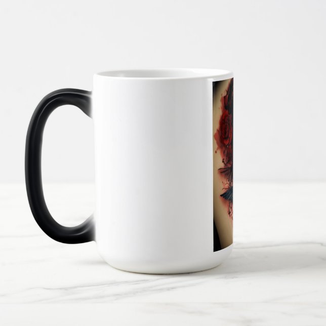 Mug Magic Rose de style tatouage belle boussole évoquant (Gauche)