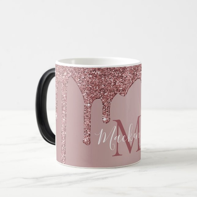 Mug Magic Rose Gold Luxury Parties scintillant de goutte Mon (Devant gauche)
