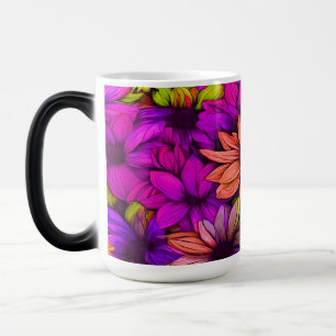 Mug Magic Rose orange vert pourpre Abstrait -