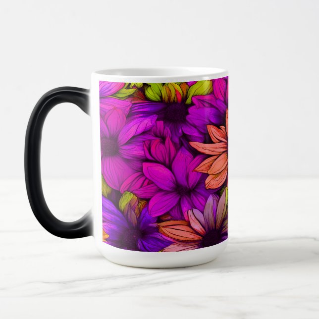 Mug Magic Rose orange vert pourpre Abstrait - (Gauche)