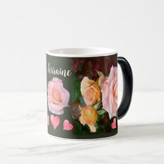 Mug Magic Roses et Coeurs roses personnalisées