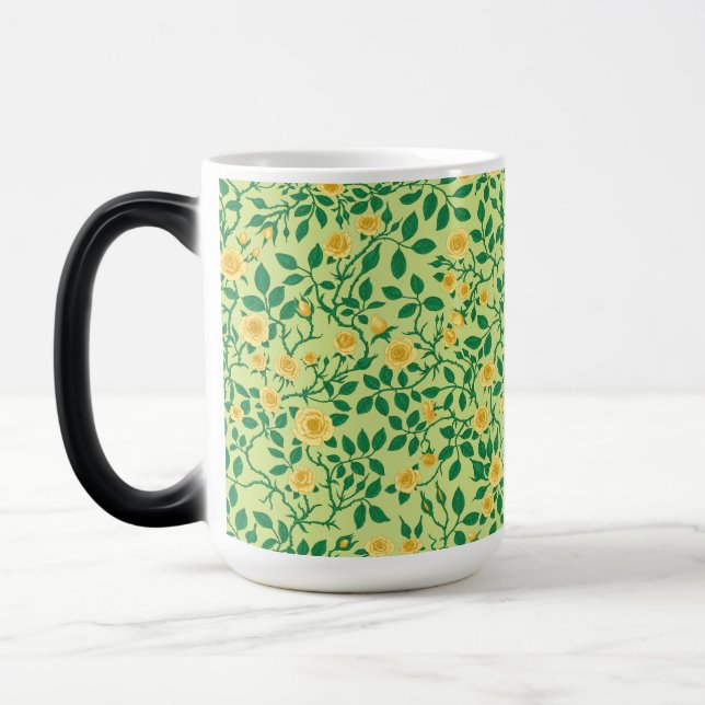 Mug Magic Roses sauvages en jaune et vert (Gauche)