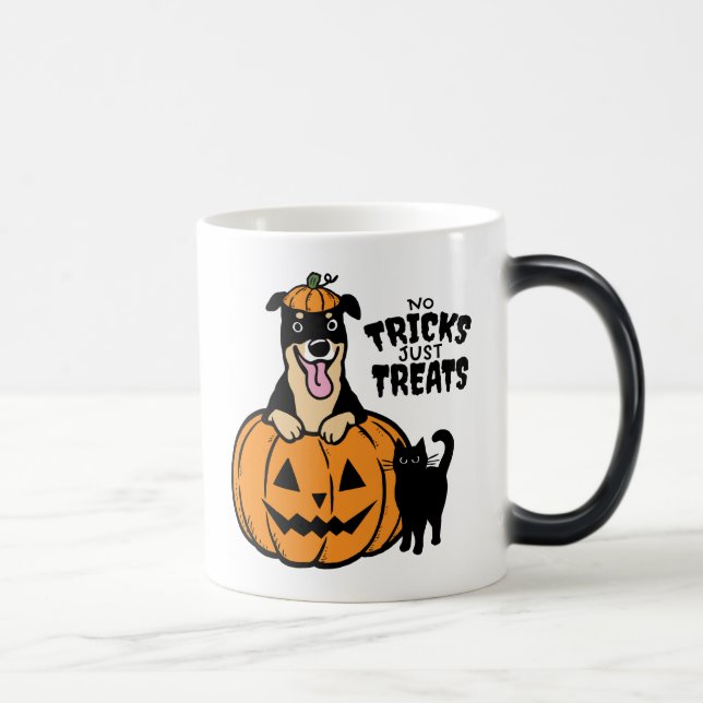 Mug Magic Rottweiler Halloween Pas de bons mots juste traite (Droite)