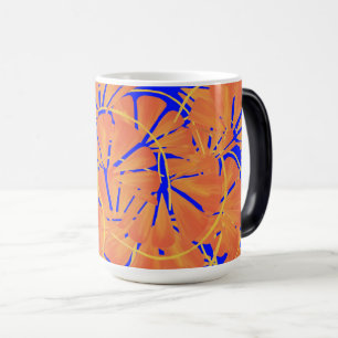 Mug Magic Royal Blue And Citrus Orange Tropical Art Design
