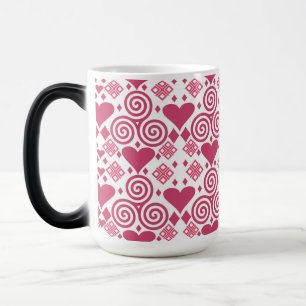 Mug Magic Saint Valentin Amour rose, rouge et Motif blanc