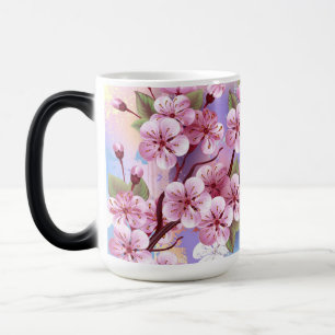 Mug Magic Sakura rose sur la peinture Arrière - plan