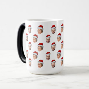 Mug Magic Santa Hat Personnalisé Visage 2 Photo Cadeau de No