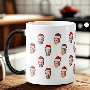 Mug Magic Santa Hat Personnalisé Visage 2 Photo Cadeau de No