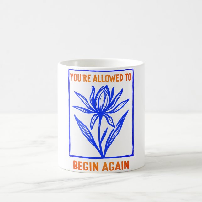 Mug Magic Santé mentale florale bleue  (Centre)