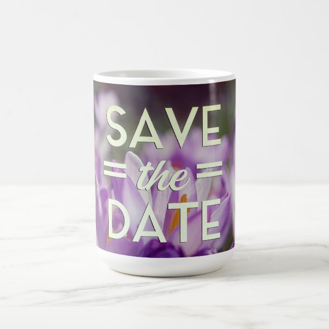 Mug Magic Sauvegarder la date Fleur violette (Centre)