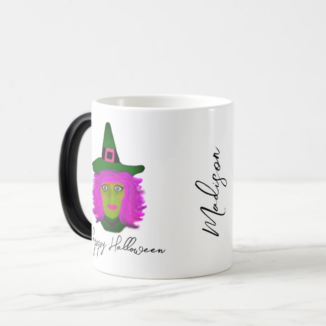 Mug Magic Script de glam de sorcière d'Halloween moderne per (Devant gauche)